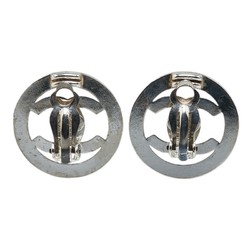 Chanel Coco Mark Turnlock Earrings Silver Metal Women's CHANEL