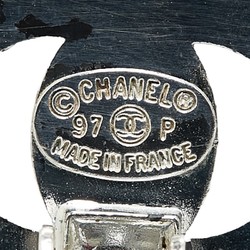 Chanel Coco Mark Turnlock Earrings Silver Metal Women's CHANEL