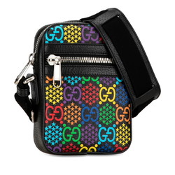 Gucci GG Psychedelic Shoulder Bag 598103 Black Multicolor PVC Leather Women's GUCCI