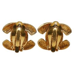 Chanel Matelasse Coco Mark Earrings Gold Plated Women's CHANEL