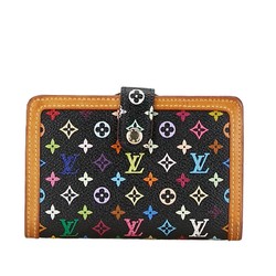 Louis Vuitton Monogram Multicolor Portemonnay Bi-fold Wallet M92988 Noir Black PVC Leather Women's LOUIS VUITTON