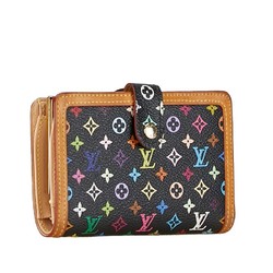 Louis Vuitton Monogram Multicolor Portemonnay Bi-fold Wallet M92988 Noir Black PVC Leather Women's LOUIS VUITTON