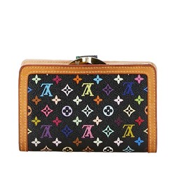 Louis Vuitton Monogram Multicolor Portemonnay Bi-fold Wallet M92988 Noir Black PVC Leather Women's LOUIS VUITTON