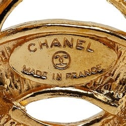 Chanel Matelasse Coco Mark Brooch Gold Plated Women's CHANEL