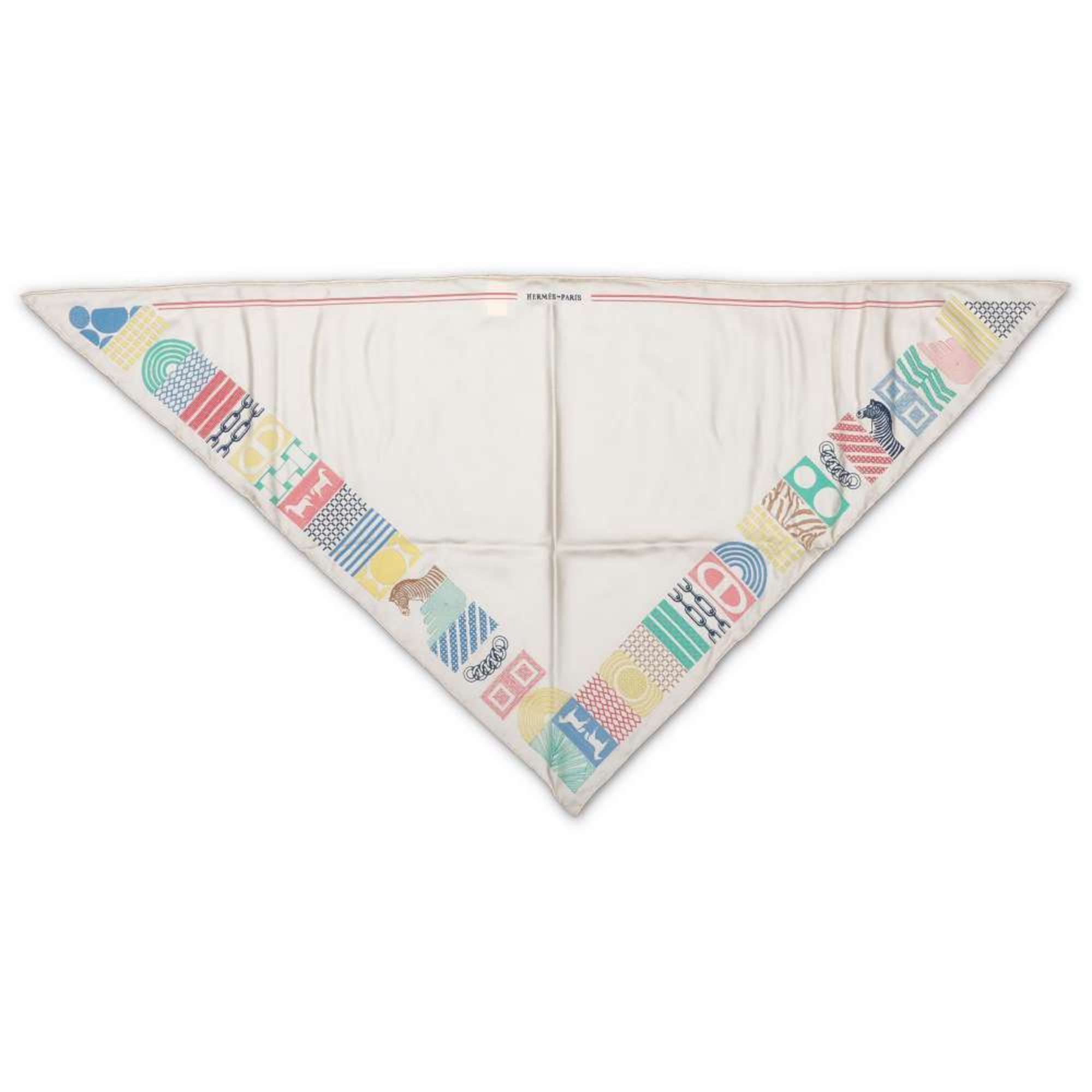 Hermes Scarf Triangle Pointe Brode Twilly Au Block Silk