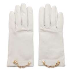 Hermes Gloves Bonnie Chaine d'Ancre Grey Lambskin Size 7 HERMES