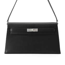 Hermes Clutch Bag Kelly Elan Black Chevre Sham Killa B Stamp HERMES