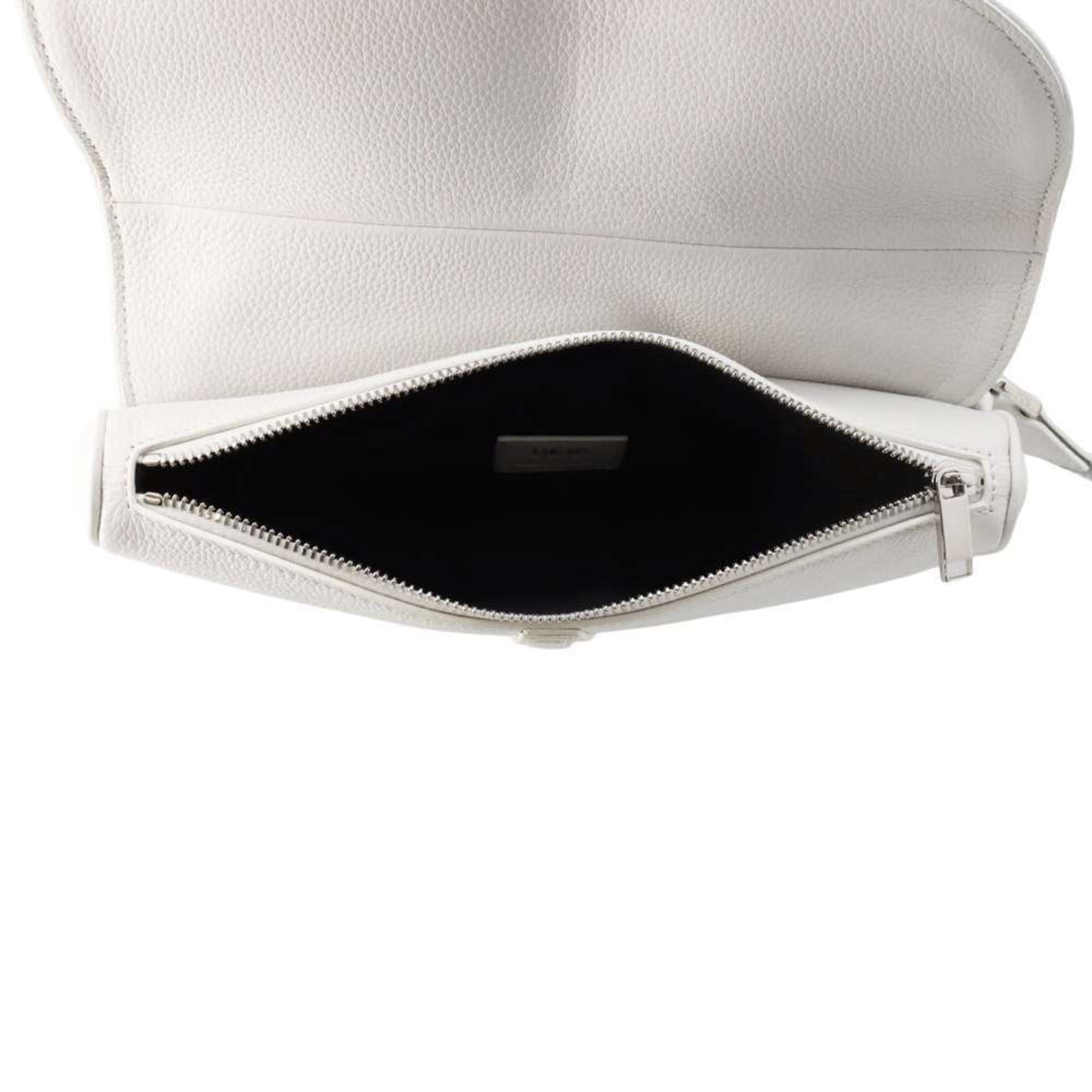 Christian Dior Body Bag Saddle 1ADPO093YMJ White Women's