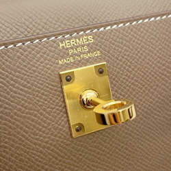 Hermes handbag Kelly 25, outer stitching, Etoupe, Epson, Z engraved, 2-way shoulder, Kelly, ladies