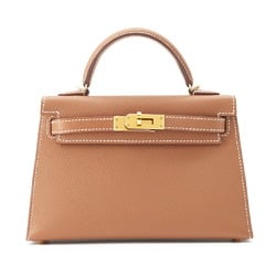 Hermes handbag Kelly Do, outside stitching, gold, Epson, B stamp, 2-way shoulder bag, for women