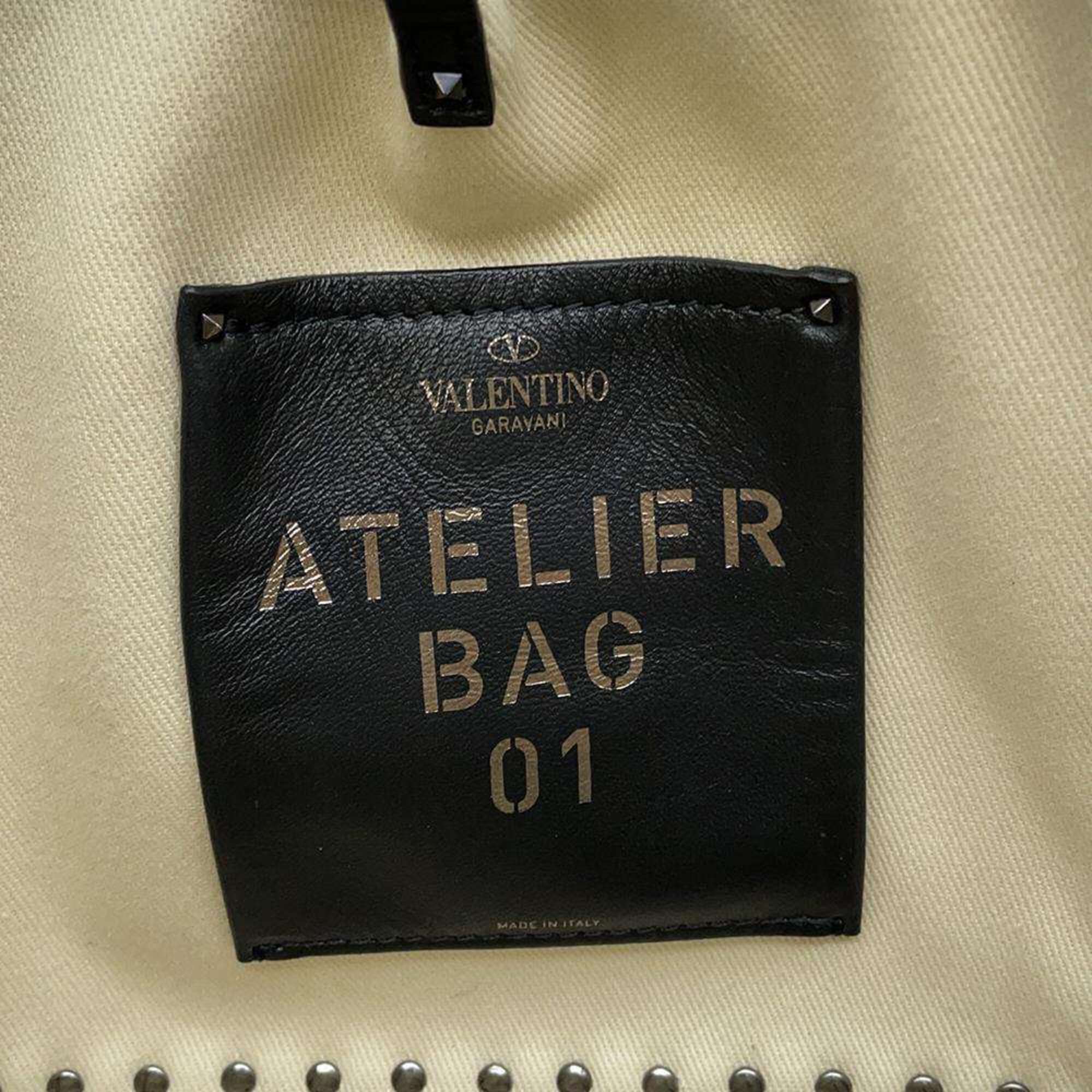 Valentino Garavani Tote Bag Atelier 01 Canvas Leather WW0B0J97NIZ VALENTINO 2way Shoulder Black