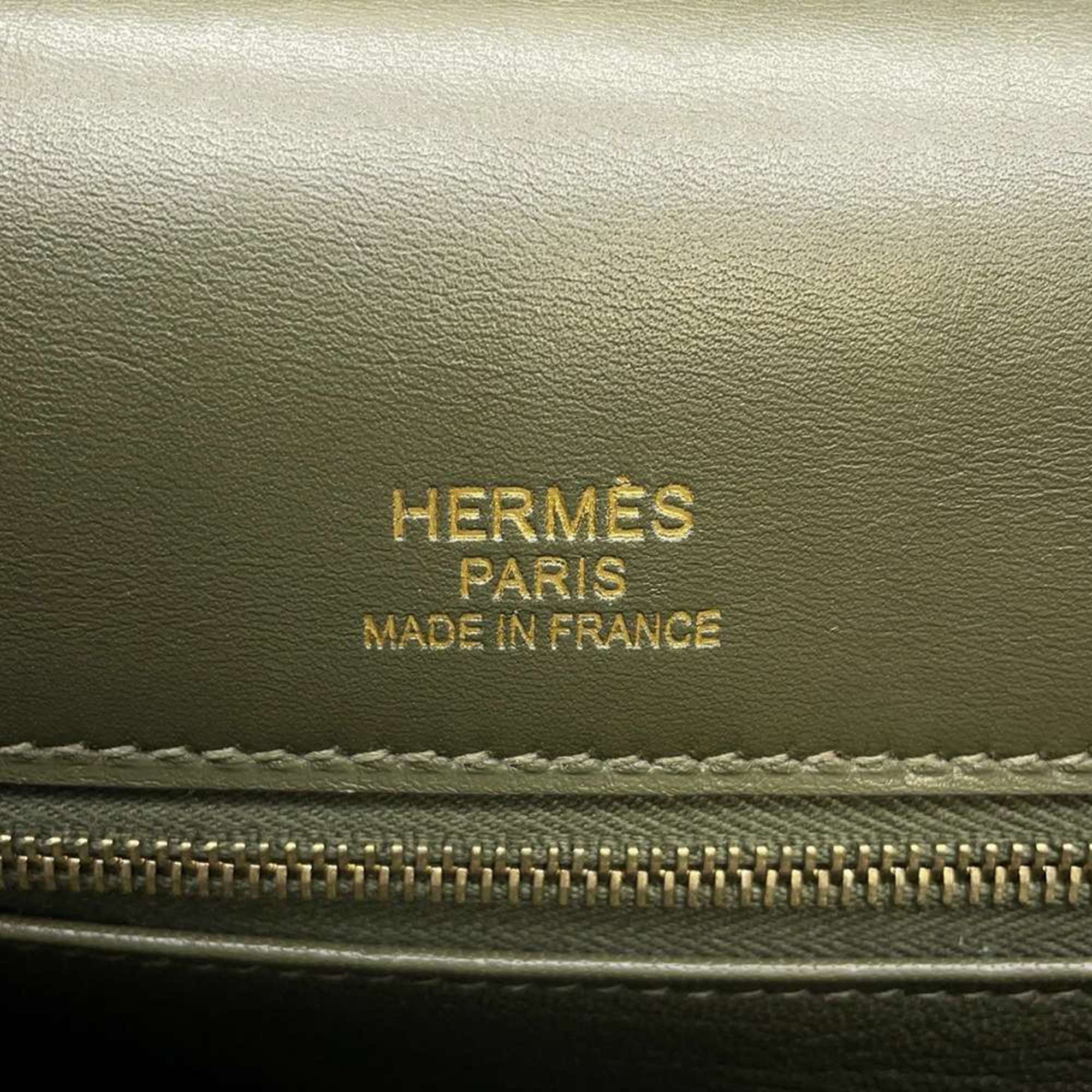 Hermes handbag Kelly 35 Gillies inner stitching olive tadelakt swift □Q stamp ladies 2way shoulder