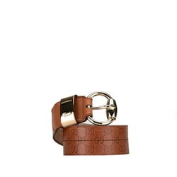 Gucci Guccissima Belt Size: 85 181465 Brown Gold Leather Women's GUCCI
