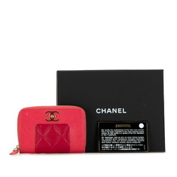 Chanel Coco Mark Coin Case, Purse, Pink, Gold, Leather, Women's, CHANEL