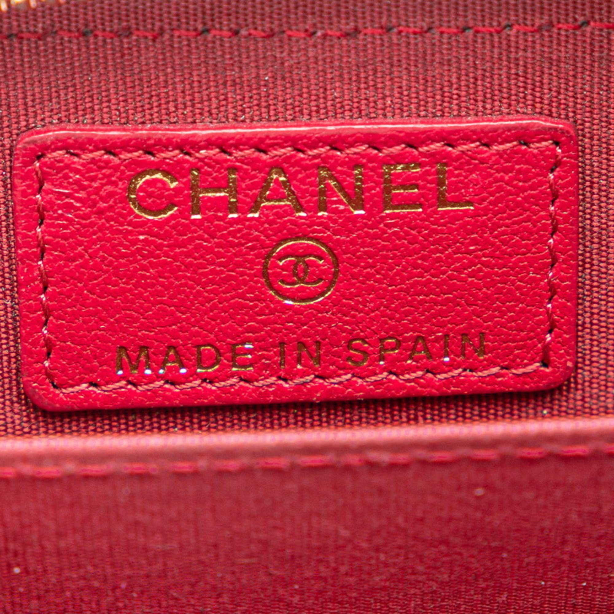 Chanel Coco Mark Coin Case, Purse, Pink, Gold, Leather, Women's, CHANEL