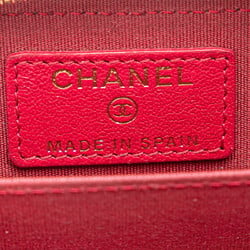 Chanel Coco Mark Coin Case, Purse, Pink, Gold, Leather, Women's, CHANEL