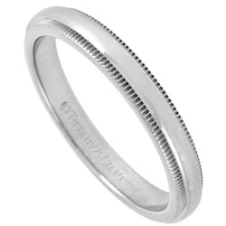 Tiffany & Co. Together Milgrain Band Ring, Size 16, Pt950, 3mm, 6g, Men's, Women's