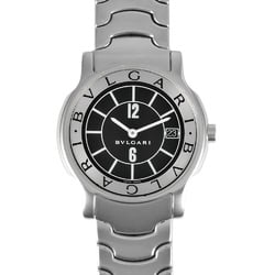 BVLGARI ST35S Solotempo Watch Quartz Black Dial SS Men's