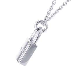 Hermes Necklace Amulet Padlock Kelly Diamond 18P 0.09ct K18WG White Gold HERMES Pendant