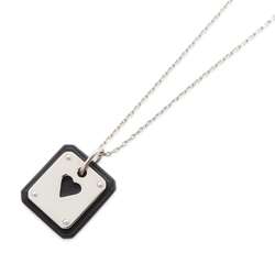 Hermes Necklace As de Coeur Black Swift Y Stamp Women's