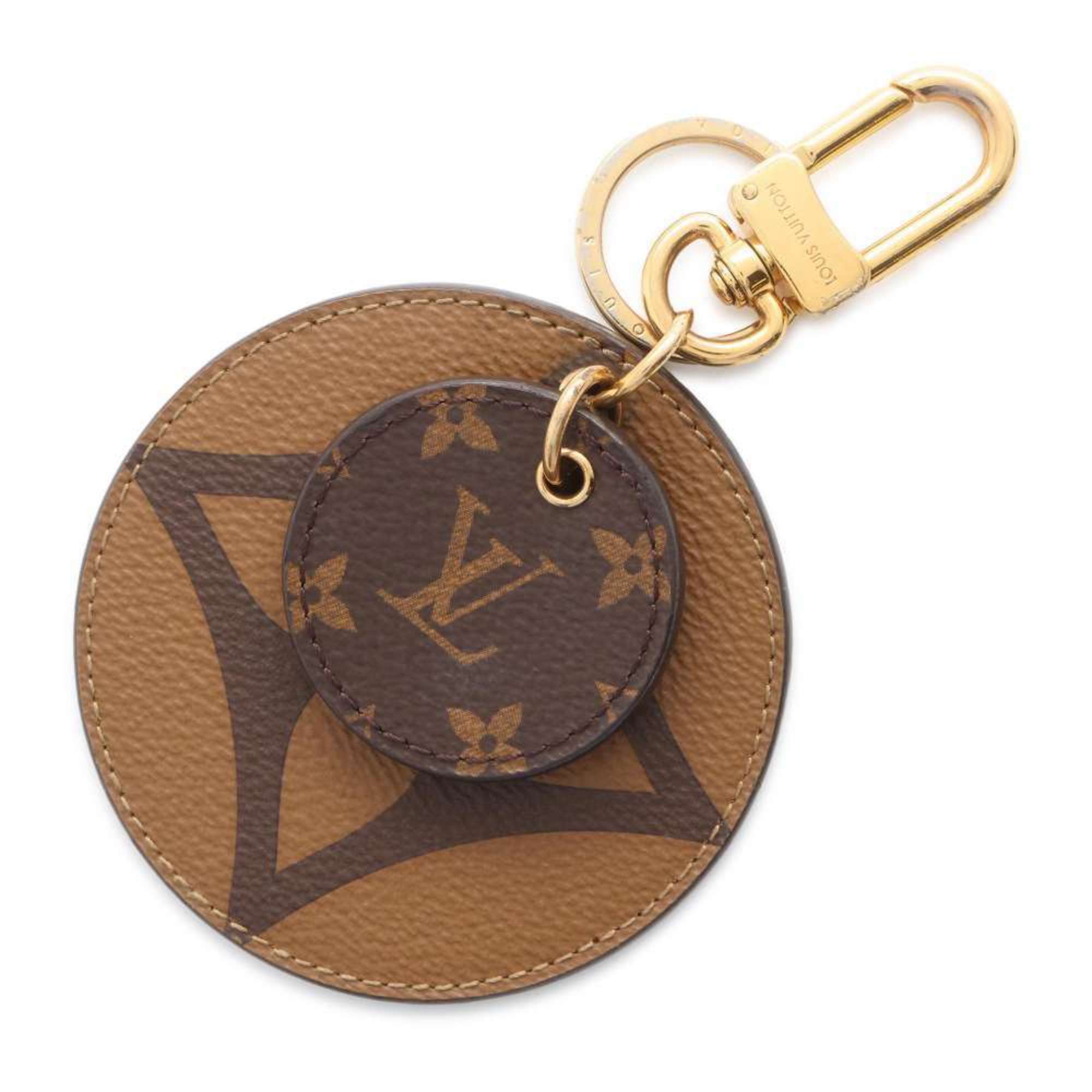 Louis Vuitton Keychain Monogram Reverse Giant Illustre M69317 Bag Charm Black Accessories LOUIS VUITTON