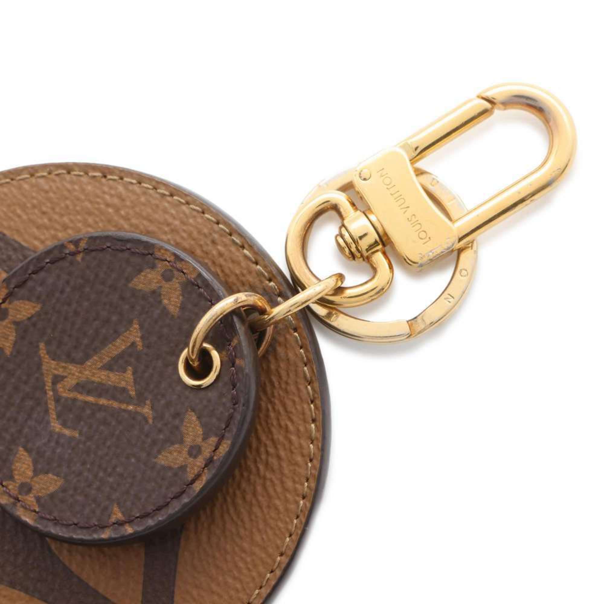 Louis Vuitton Keychain Monogram Reverse Giant Illustre M69317 Bag Charm Black Accessories LOUIS VUITTON