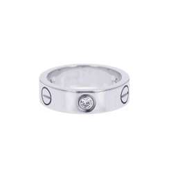 Cartier Ring Love Half Diamond 3P Total 0.22ct K18WG Size 51 B4032500