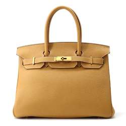 Hermes Birkin 30 Natural Sable Togo □Q Stamp HERMES Handbag Women's