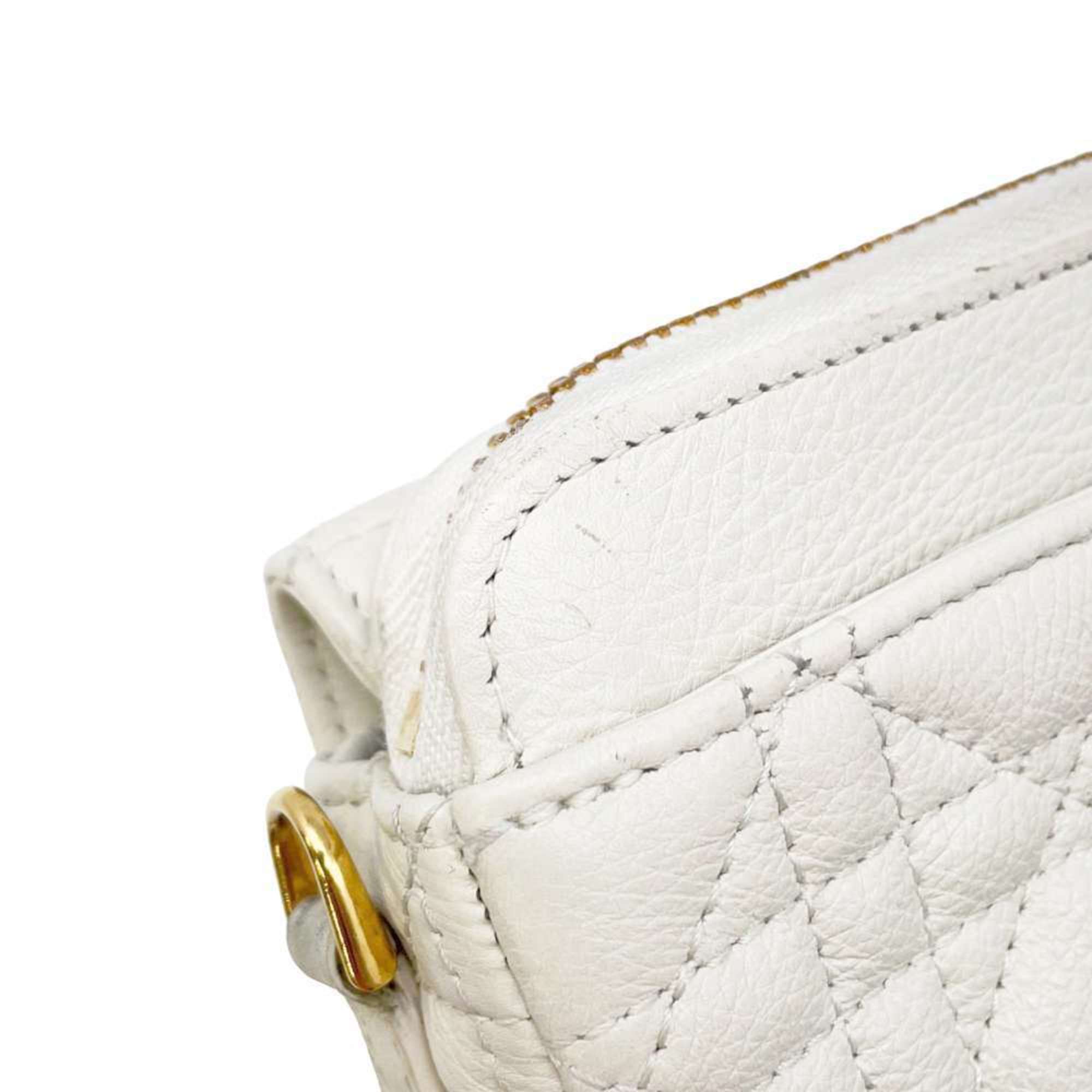 Christian Dior Shoulder Bag Caro Canage S5125UWHC White Women's