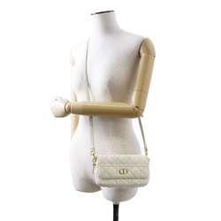 Christian Dior Shoulder Bag Caro Canage S5125UWHC White Women's