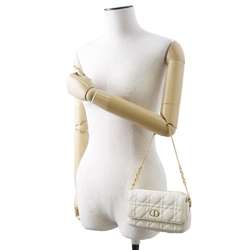 Christian Dior Shoulder Bag Caro Canage S5125UWHC White Women's