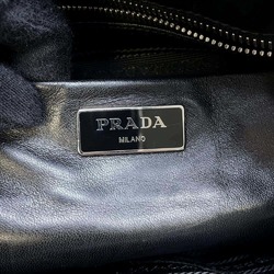 Prada Tote Bag Ribbon Nylon 1BG027 PRADA 2way Shoulder Black Women's