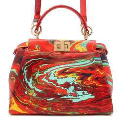 FENDI handbag Peekaboo marble leather 8BN244 bag 2way shoulder