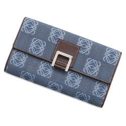 LOEWE Long Wallet Anagram Denim Leather WALLET