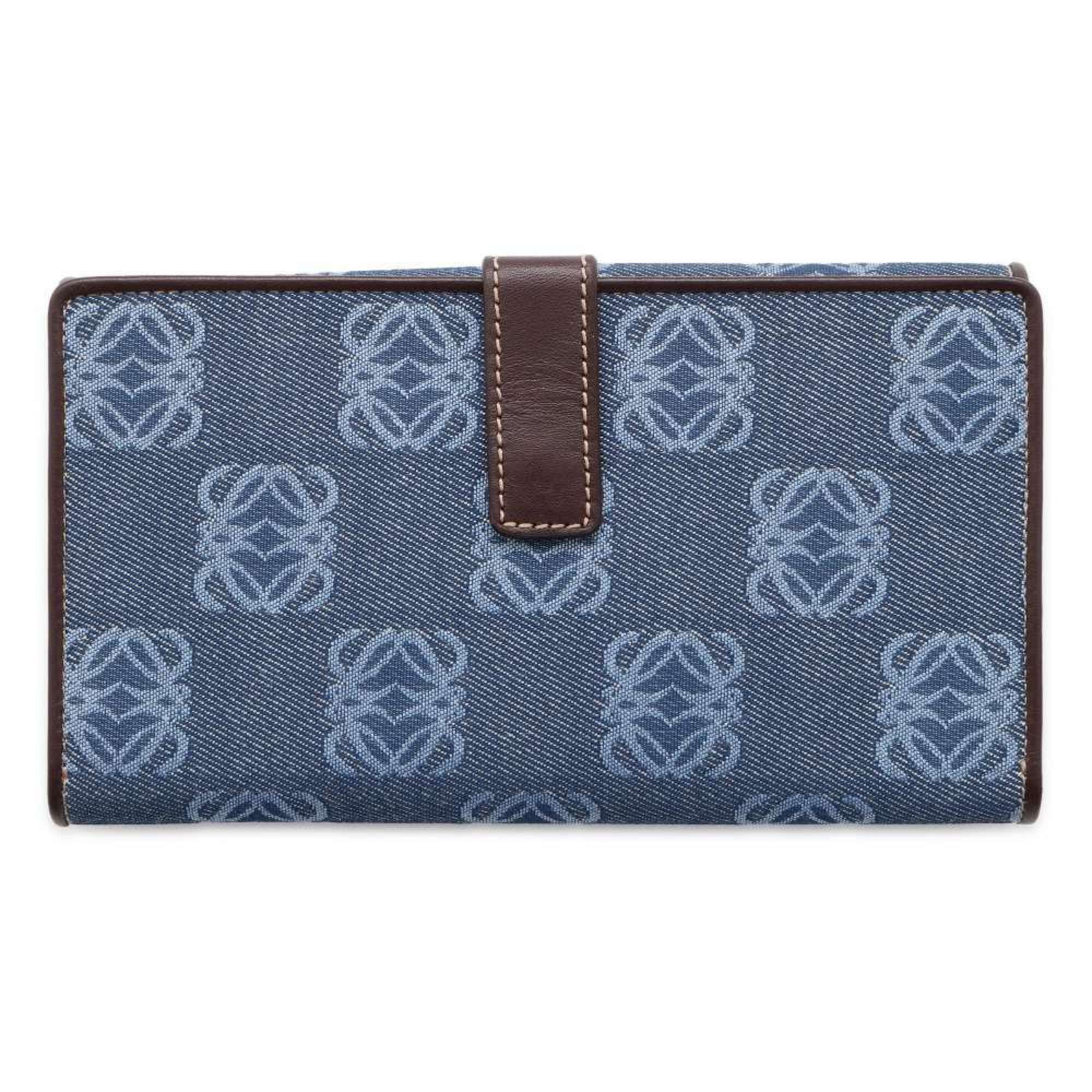 LOEWE Long Wallet Anagram Denim Leather WALLET