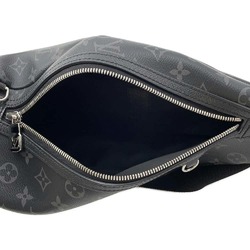 Louis Vuitton Body Bag Monogram Eclipse Taiga Duo Sling M30936 Black Rama Men's LOUIS VUITTON