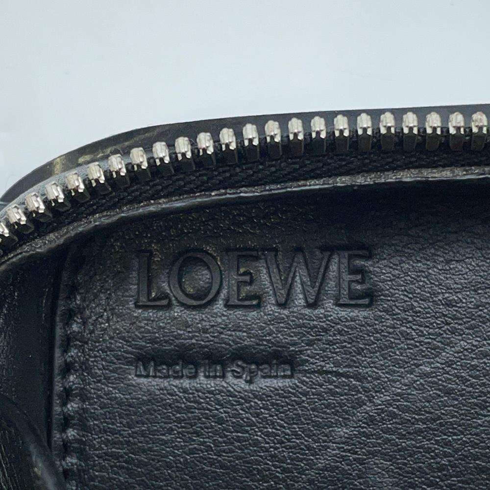 LOEWE Body Bag Molded Sling Rubber Leather B987W42X02 Shoulder Black