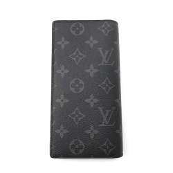 Louis Vuitton Long Wallet Monogram Eclipse Portefeuille Brazza M61697 Black Men's LOUIS VUITTON WALLET