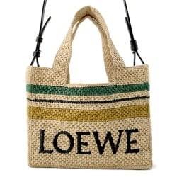 LOEWE Handbag Font Raffia A685B59X02 2way Shoulder Bag Black Women's