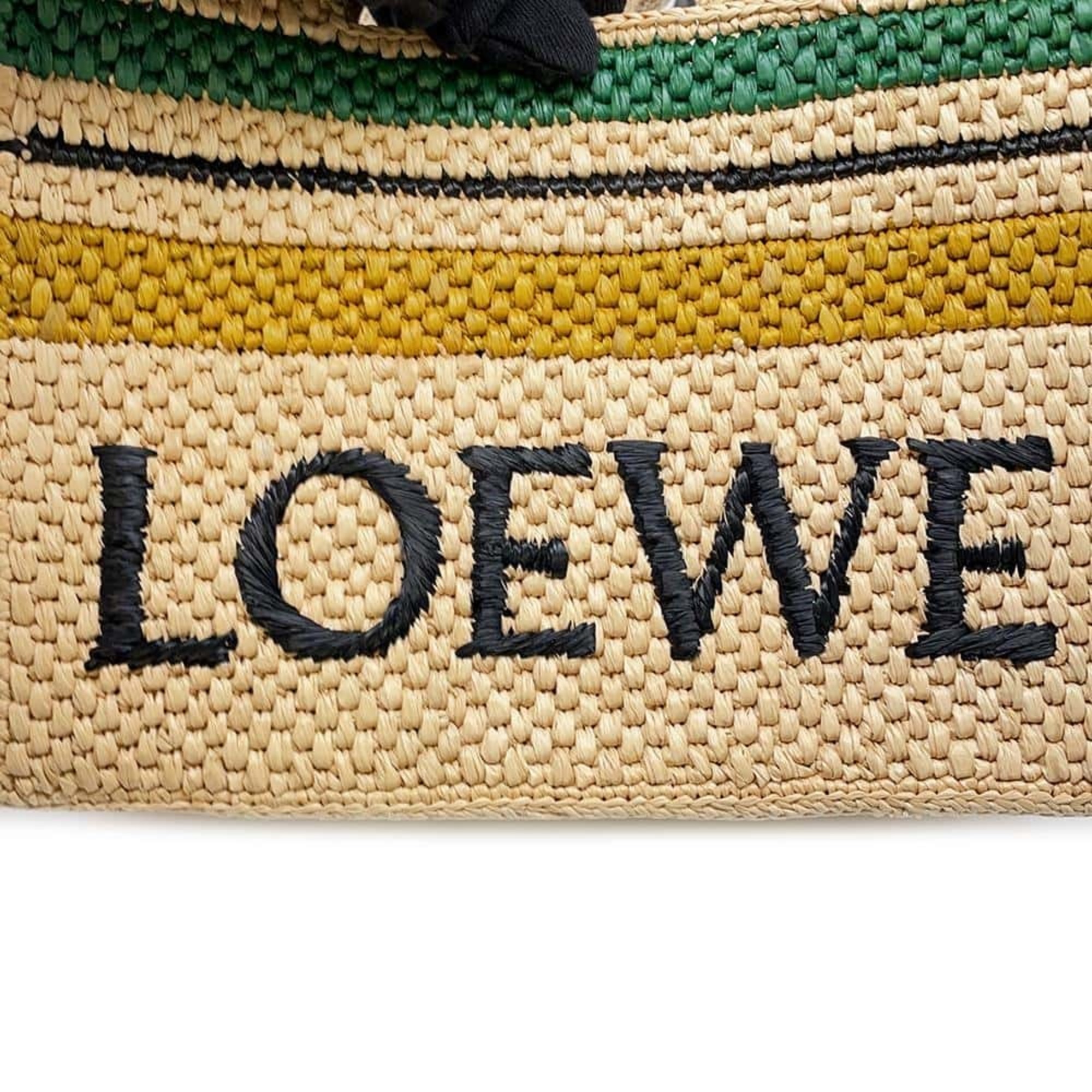 LOEWE Handbag Font Raffia A685B59X02 2way Shoulder Bag Black Women's