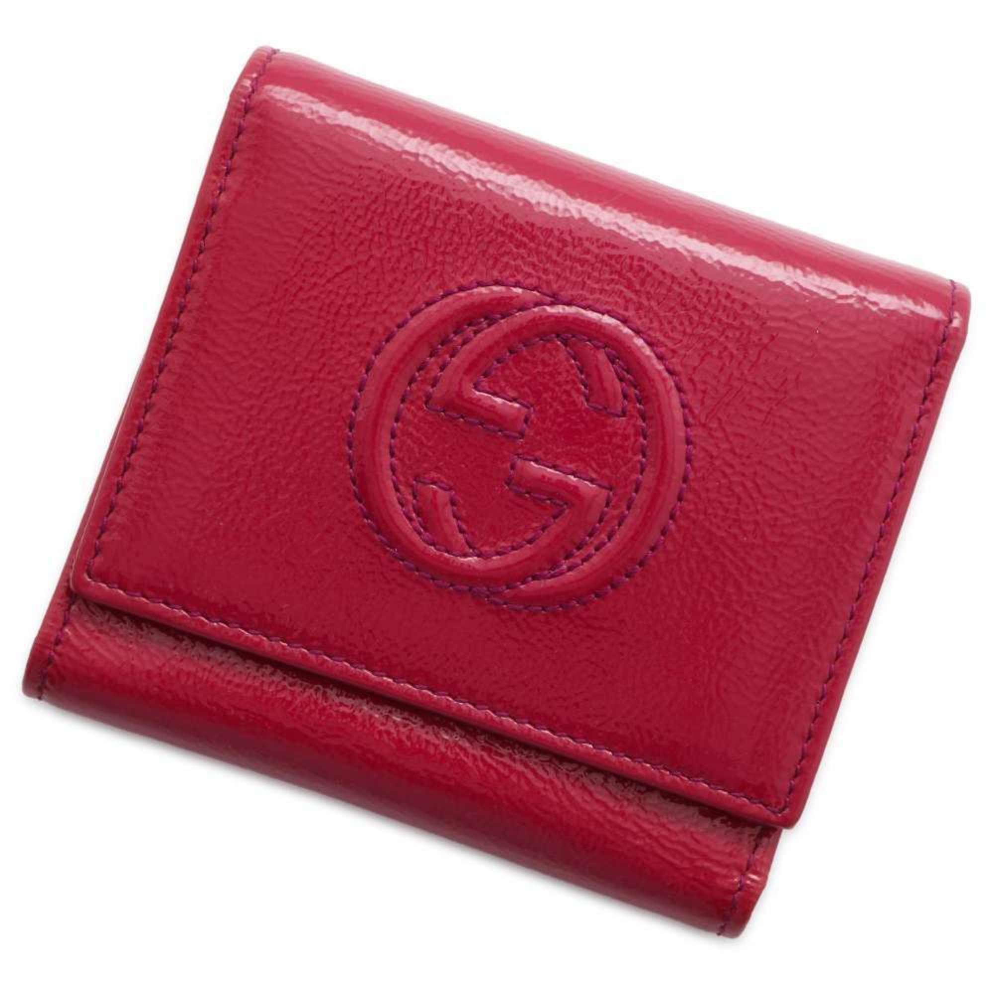 GUCCI Tri-fold Wallet Soho Patent Leather 351485