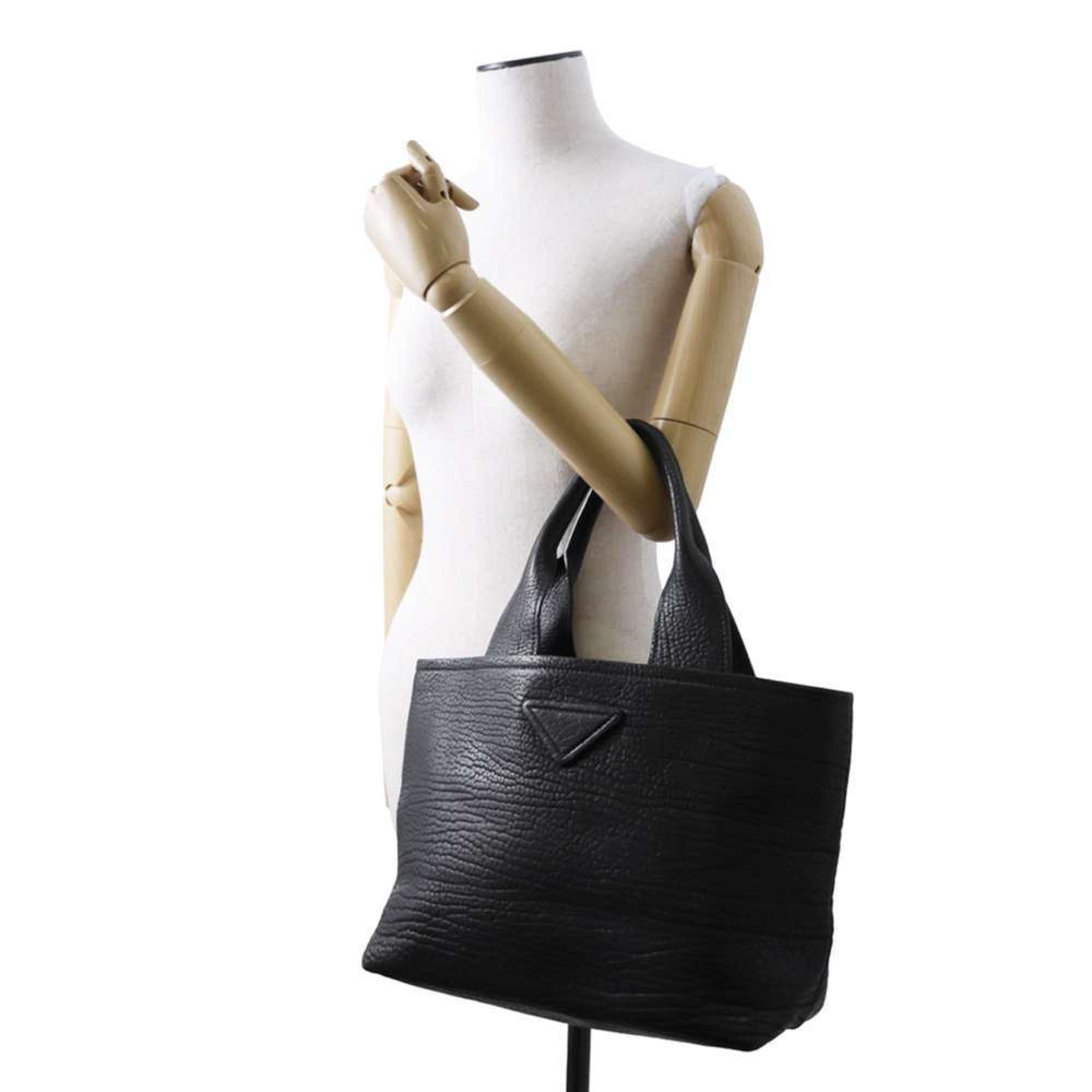 Prada Tote Bag Leather 1BG440 PRADA Black Women's