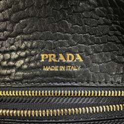 Prada Tote Bag Leather 1BG440 PRADA Black Women's