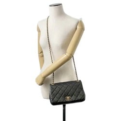 Chanel Chain Shoulder Bag Matelasse Coco Mark Lambskin AS4780B CHANEL 2way Black Women's