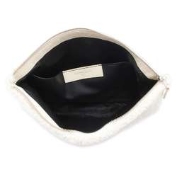 Balenciaga Clutch Bag Shearling Pouch Mouton 492681 BALENCIAGA White Black