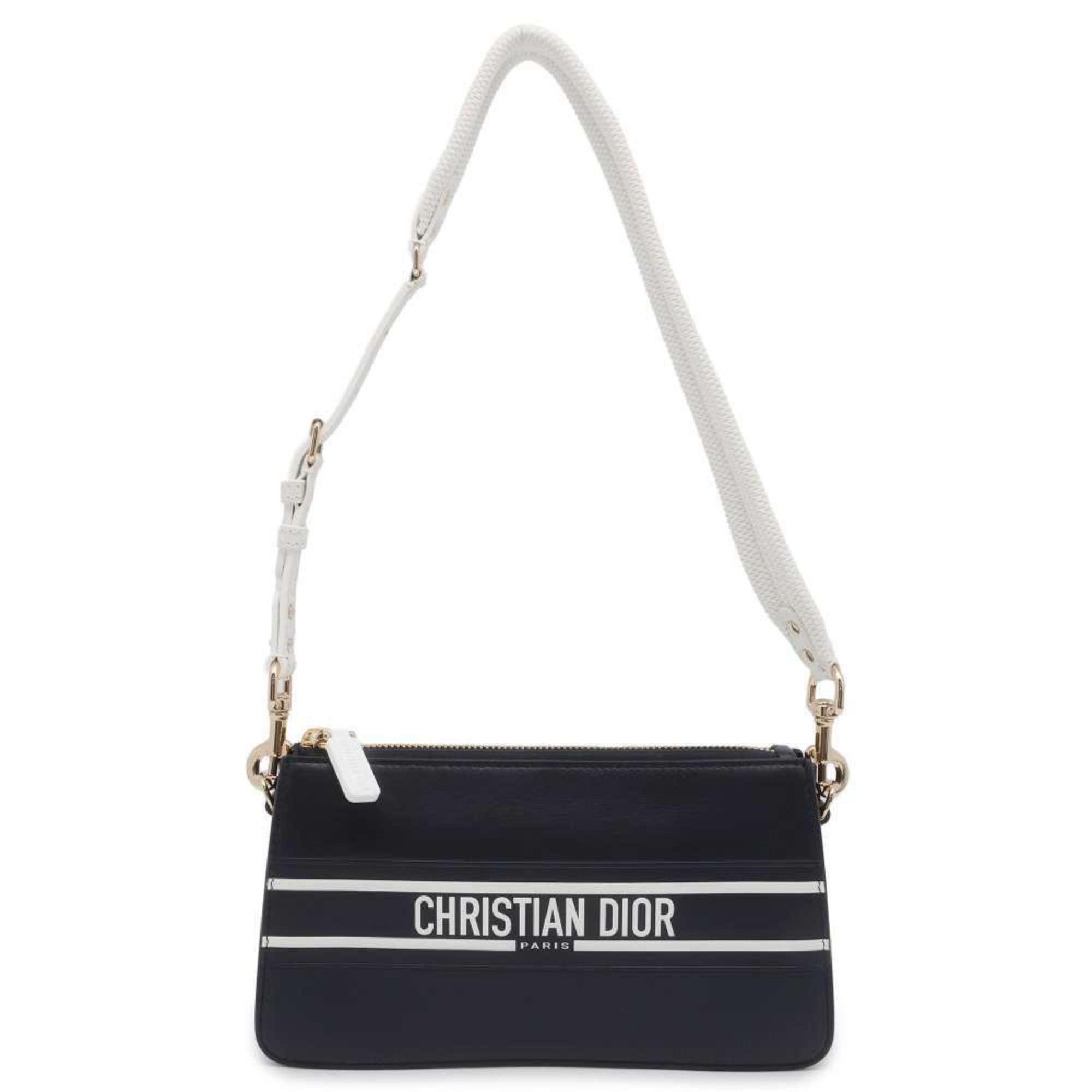 Christian Dior Shoulder Bag Vibe Leather White Sale Women's