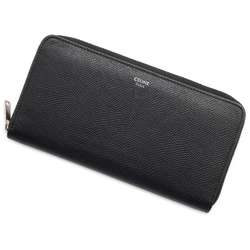 Celine Long Wallet Large Zipped Round Leather 10B553BEL CELINE Black WALLET