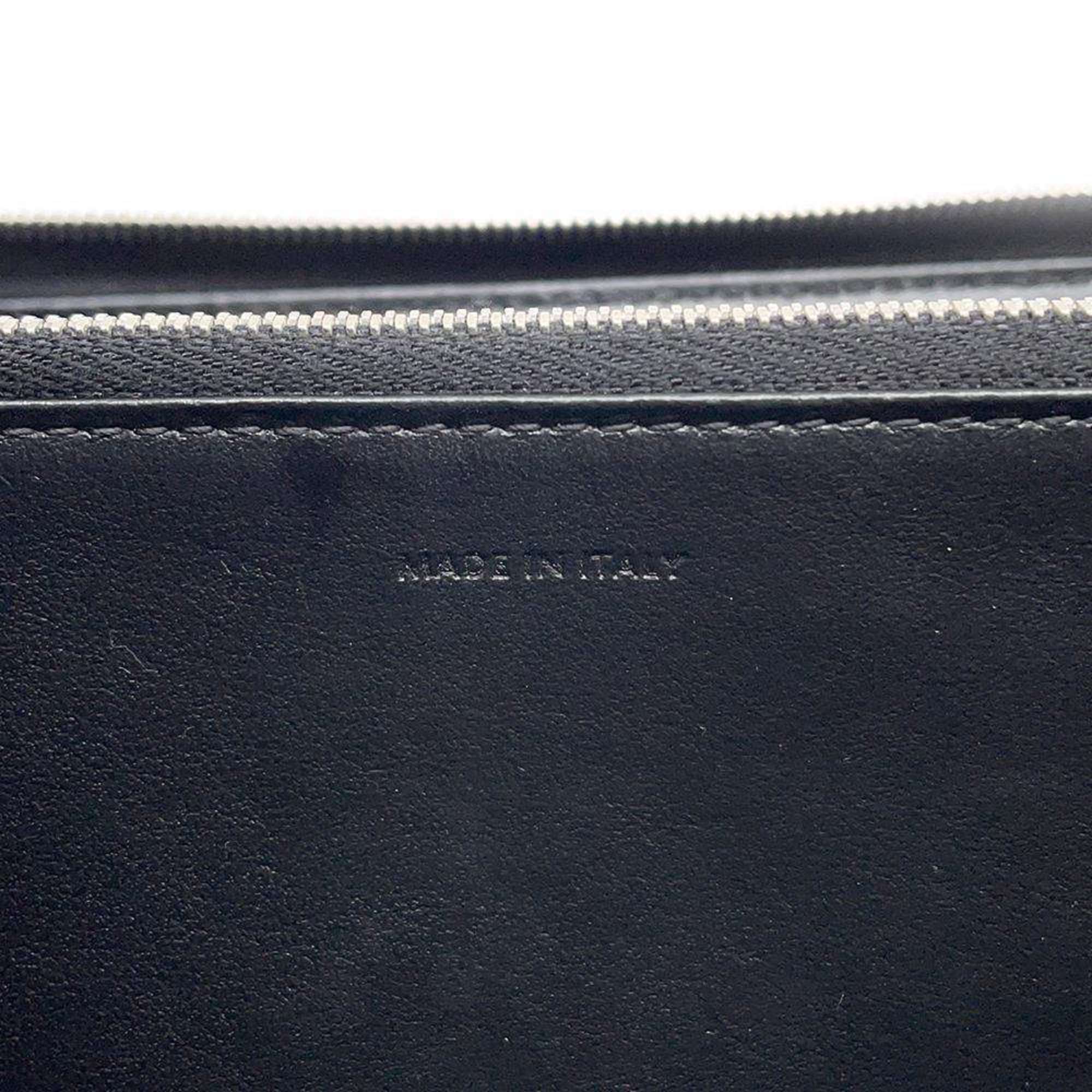 Celine Long Wallet Large Zipped Round Leather 10B553BEL CELINE Black WALLET