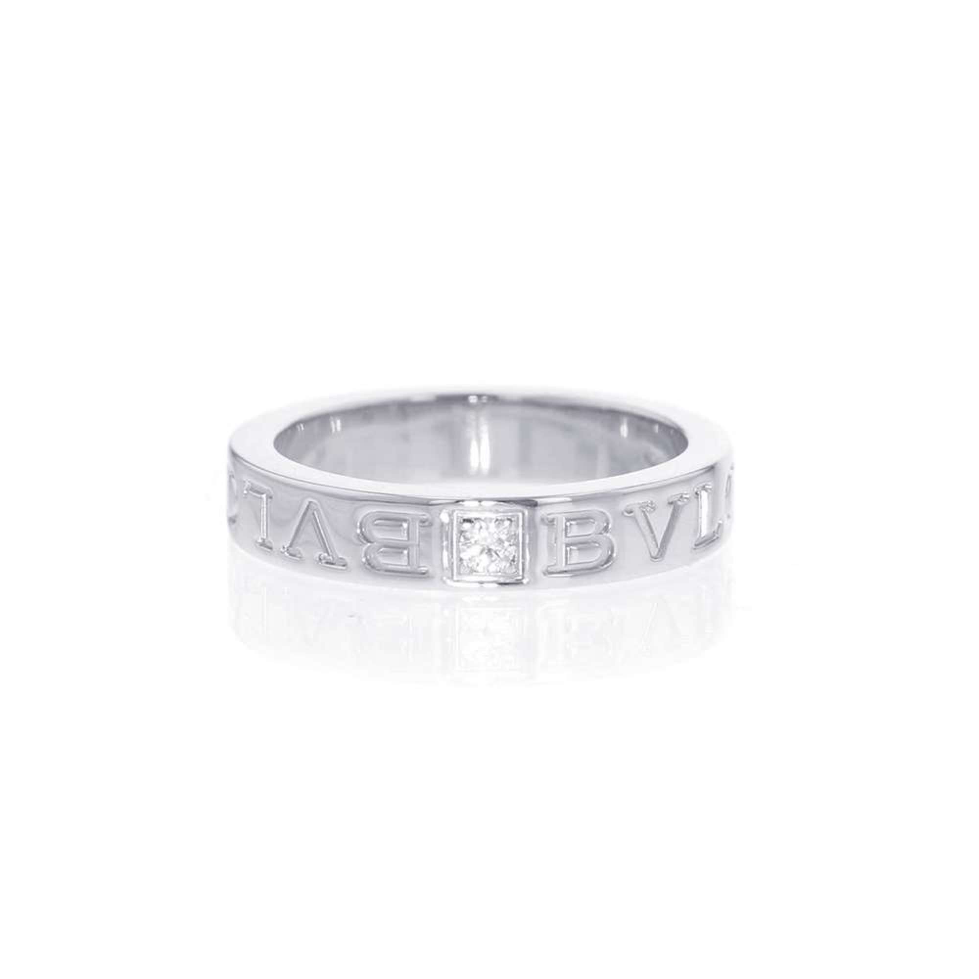 BVLGARI Ring Double Diamond 1P K18WG Size