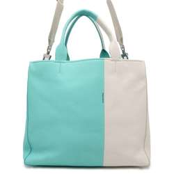 Tiffany Tote Bag Leather & Co. 2way Shoulder White Women's